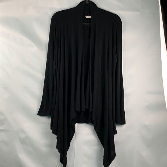 R 2D black ribbed lightweight cardigan - Picture 1 of 8